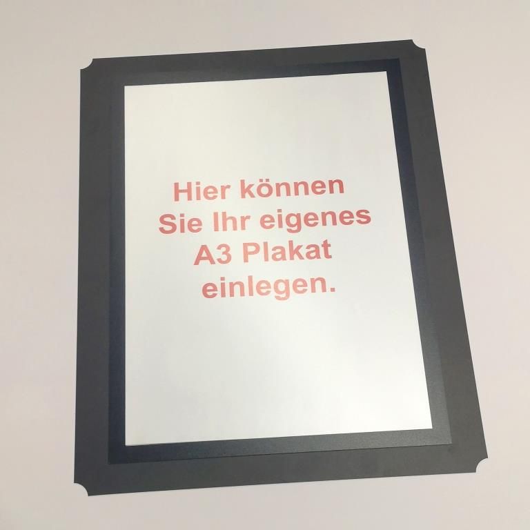 Einzelpanel schwarz mit A3 Poster-Wechselrahmen