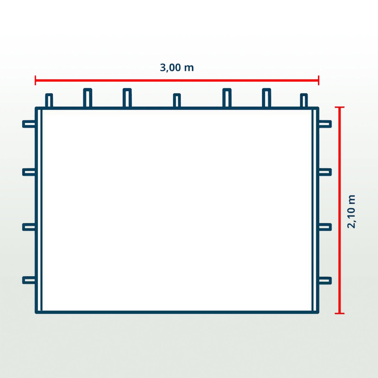 Seitenwand Blanco ohne Fenster für Pavillon Budget 3x3m