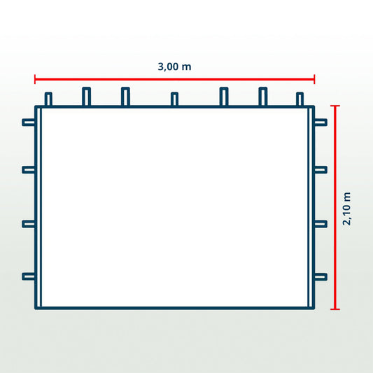 Seitenwand Blanco ohne Fenster für Pavillon Budget 3x3m