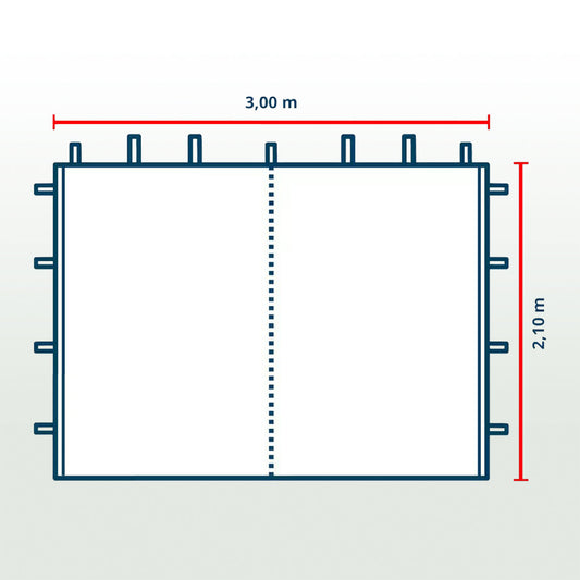 Seitenwand Blanco mit Tür für Pavillon Budget 3x3m