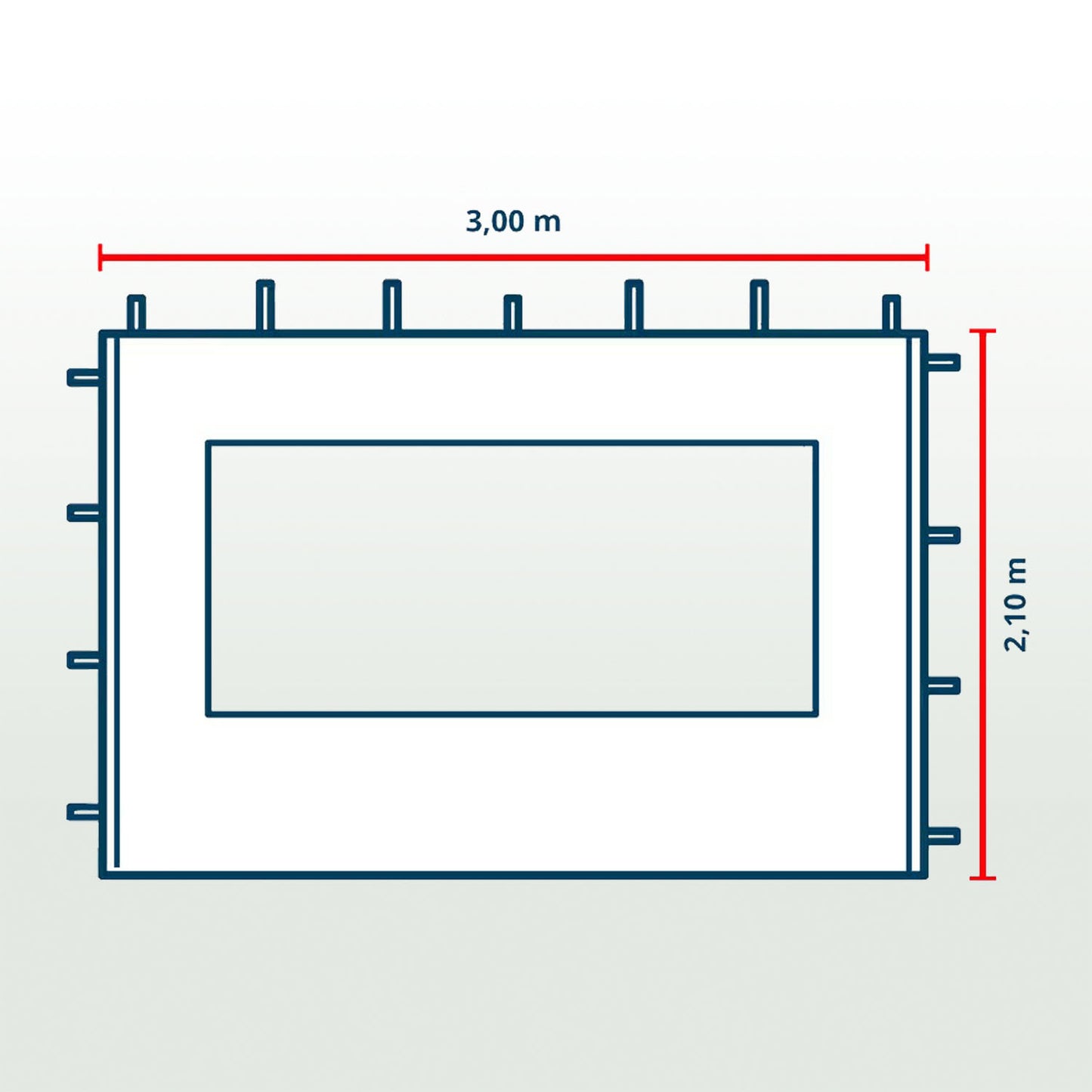 Seitenwand Blanco mit Panoramafenster für Pavillon Budget 3x3m